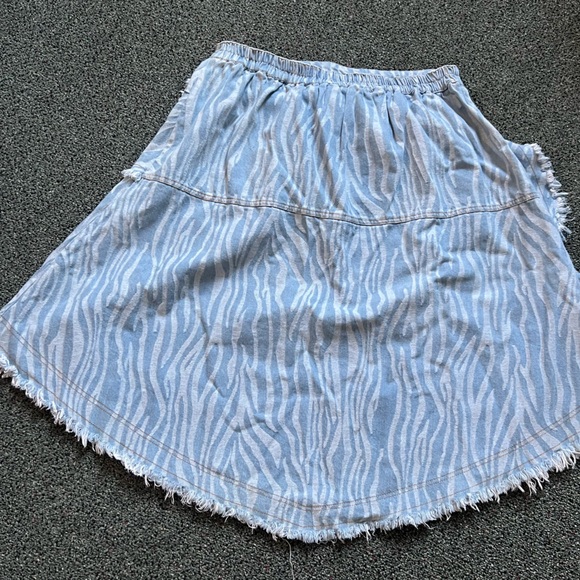 UDEL 70% Cotton Asymmetrical Ruffle A-Line Midi Knee-Length Denim Modest Skir XL - Picture 9 of 16